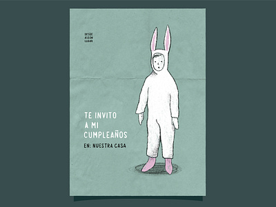 Invitation for a drama performance card costume illustration invitation kid rabbit theatre invitation