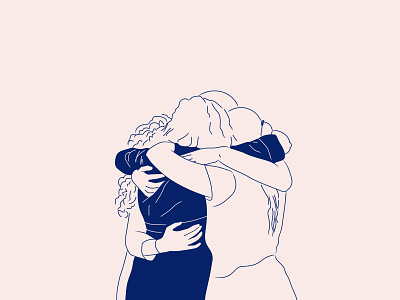 Hug your friends bond friends friendship girlfriends hug illustration love