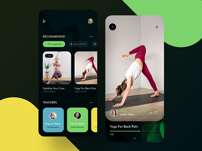 Yoga mobile app concept