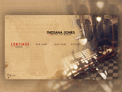 Indiana Jones Game UI game graphic design interface ui