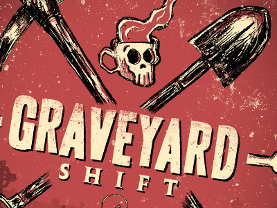 Graveyard Shift - label design detail 2 arcade beer brewery coffee design contest graveyard shift halloween public brew