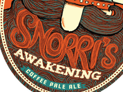 Snorri's Awakening - Yards Tap Sticker beer coffee pale ale icelandic logo norse snorri viking yards