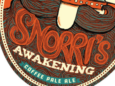 Snorri's Awakening - Yards Tap Sticker logo yards beer coffee pale ale viking icelandic norse snorri