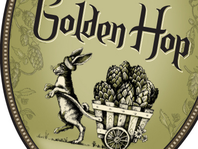 Golden Hop - label detail beer brewery hops label philadelphia yards yards brewing company