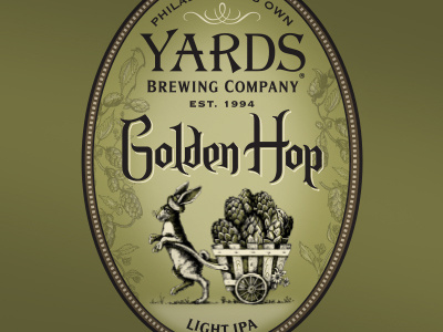 Golden Hop - label detail 4 beer brewery brewing company hops label philadelphia yards