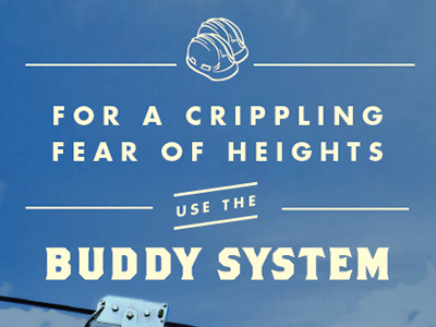"Buddy System" type treatment field guide buddy ziplining outdoors headline typography