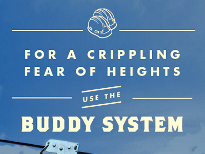 "Buddy System" type treatment buddy field guide headline outdoors typography ziplining
