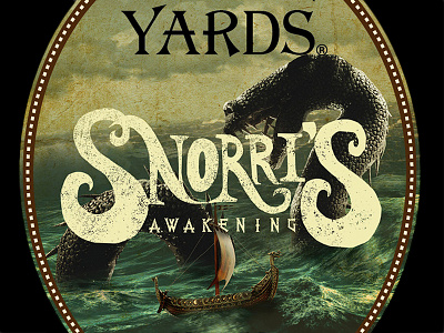 Snorri's Awakening alternate design beer brewery label sea monster snorri yards yards brewing company