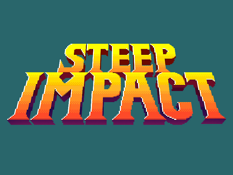 Steep Impact logo 8 bit 16 bit arcade nintendo metroid beer videogame pixel
