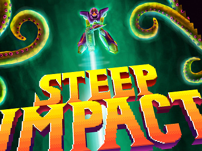 Steep Impact - beer label detail 1 16 bit 8 bit beer illustration metroid nes nintendo pixel retro gaming snes super metroid videogame