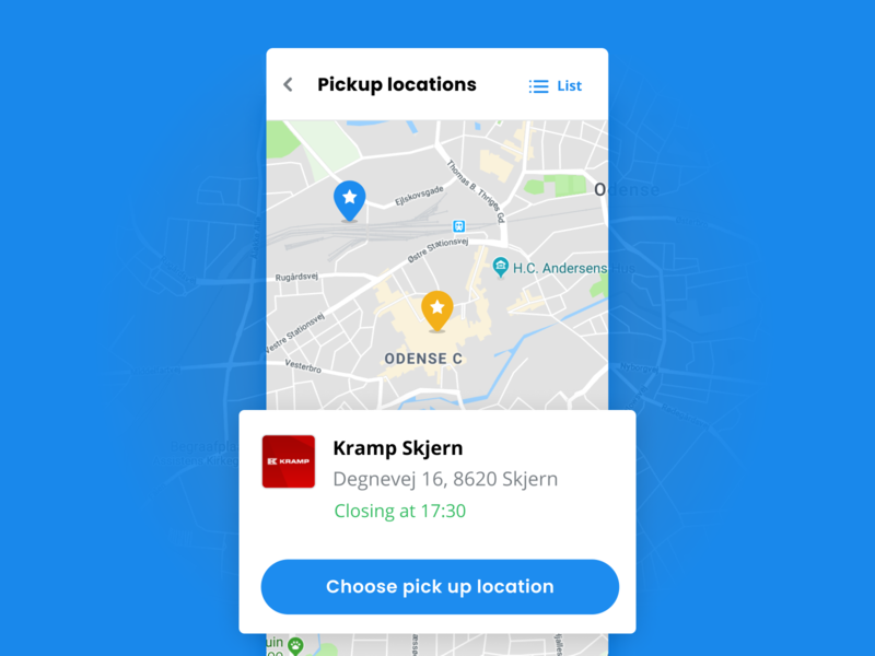 Pick-up Locations agency blue ecommerce farming location map minimal mobile mobile ui native ordering pick up ui ux web webshop