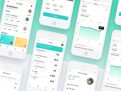 Kids Health Wearable android health app ios mobile app mobile ui productdesign ui ux wearable