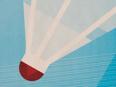 Shape of Sport: Badminton blue bold graphic graphic design illustration net red shape shuttlecock sport white