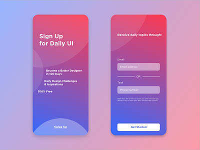 Daily UI 1  - Sign Up Pages