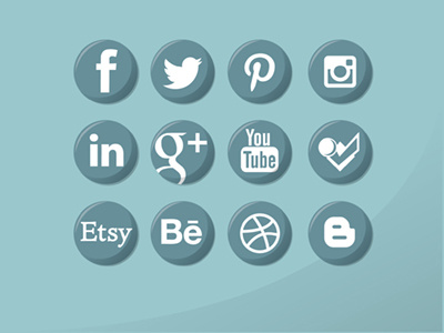 Social Media Logos Set behance blog branding circle dribbble etsy facebook foursqaure google plus icons linkedin simple youtube