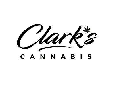 Clark's Cannabis Logo black brush cannabis clean logo