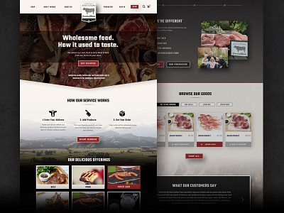 Rustic Food Website meats organic rustic texture