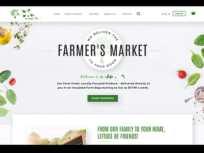 Farmer's Market Website Hero