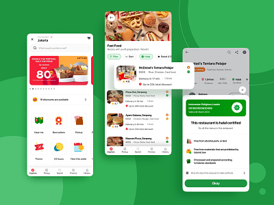 Halal Food Label - GoFood Revamp app apps branding design food gofood graphic design halal halal food interface design mobile app mobile design mobile ui ui uid uidesign uiux user experience design ux