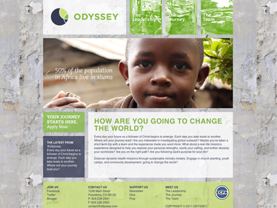 Odyssey Website block carousel flat green non profit web