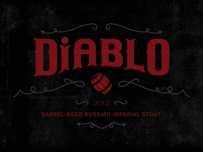 Diablo Beer Label barrel beer devil diablo flourish label print stout woodgrain