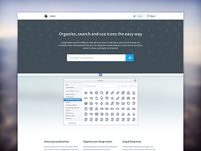 Iconjar Landing Page collection database iconjar icons landing page library mac app mac os x responsive webdesign