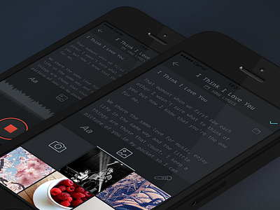 Night Notes Compose Screen app audio dark ios iphone media minimal monotype notes recording subtle ui