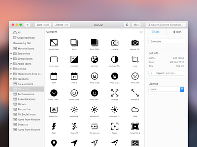 IconJar 1.0 release drag and drop grid icons mac app mac os management native organise search