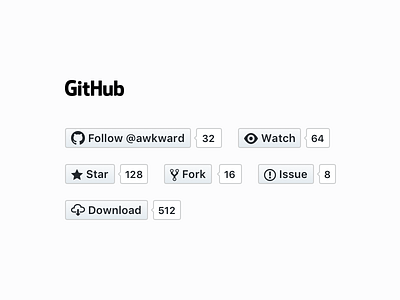 Github Buttons by Davey Heuser on Dribbble