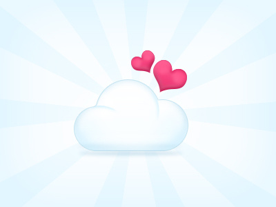 Cloud icon blue cloud cloud icon detail heart icon love pink sun