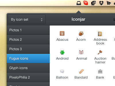 Iconjar and app blue dark drag drop icon icons library mac