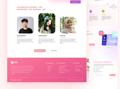 Bangun Startup - Landing Page Bottom Page design illustration landing page ui ui design uiux web design