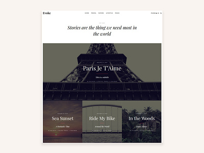 Evoke Photo Blog Theme