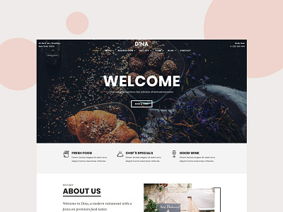 Dina Restaurant Food Theme bar cafe diner drink gallery menu minimal pizza portfolio pub restaurant restaurant theme theme web design wordpress wordpress restaurant