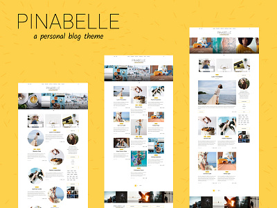 Pinabelle Personal Blog Theme blog theme clean design feminine lifestyle blog minimal personal blog photograhy portfolio theme travel ui web design wordpress wordpress blog wordpress theme