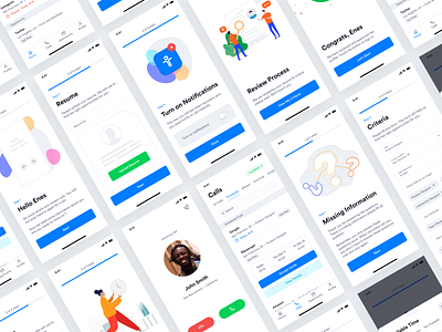 Improving the recruitment process — Talent Envoy UX case study call screens find job illustrations invite iphone 11 job finder medium mobile app notification permission recruitment schedule time selections study upload resume screens ux ux case