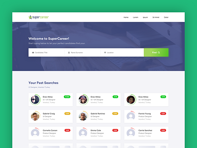 Career - "Search for Candidates"​ Page canditates career career page profile resume ui user ux web design