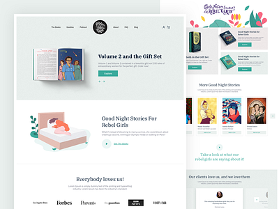 RebelGirls Home book book store e commerce illustration product responsive design web