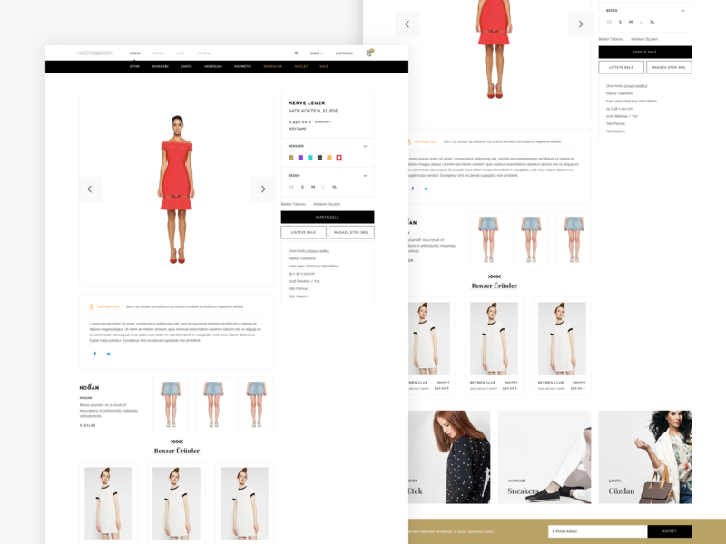 Fashion Store Detail design detail e commerce fashion girl listing store ui ui design ux ux design web