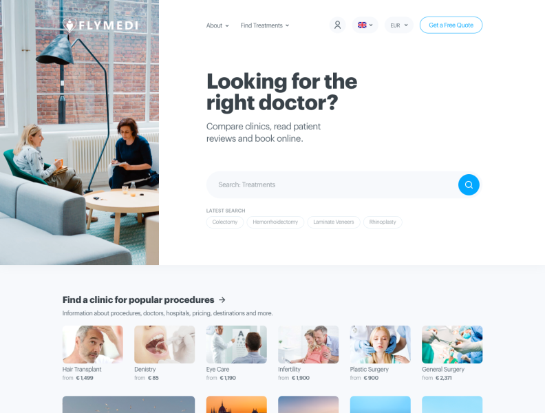 Flymedi Homepage Compare Clinics And Book Online By Enes Aktas