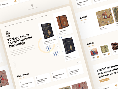Home Page [Turkey Authoring Works Authority] art association book culture documentary history old book old store ottoman parchment poem society ui ux web design write