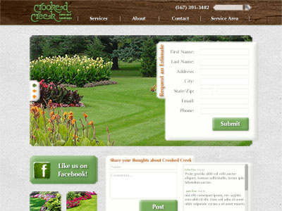 Crooked Creek Website landscape lawn lawn care site web