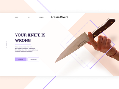 Knife selling website design knife purple ui ui ux design uidesign ux web webdesign white