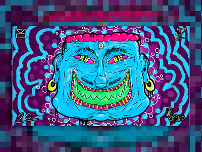 Doodle while facetiming abstract digital doodle graffiti illustration psychedelic