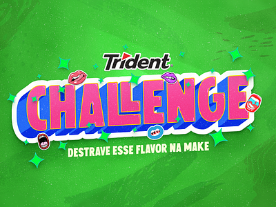 Lettering Trident Challenge 3d art ad artwork bevel campaign challenge extrude illustration lettering word