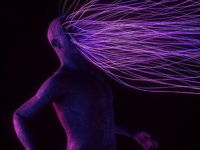 Drain art art direction artwork blender3d depression design drain edit human lights lines purple