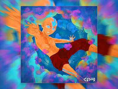 Aang | The Last Airbender aang art clouds cover art design art illustration the last airbender