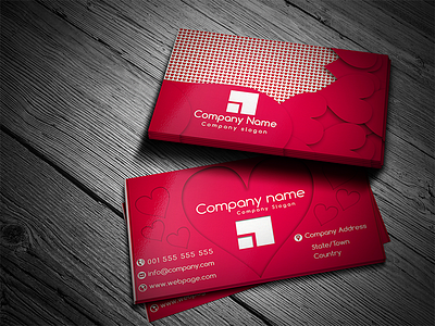 Valentine's Day Business Card big heart business card businesses cards heart love lovers red heart sweetheart unique business card valentine valentines day business card
