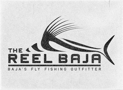 Reel Baja Roosterfish Logo - Revision black fish logo texture white