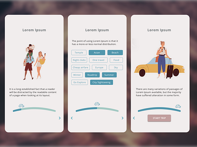 Daily UI Challenge 22 - Onboarding design flat minimal mobile ui ux